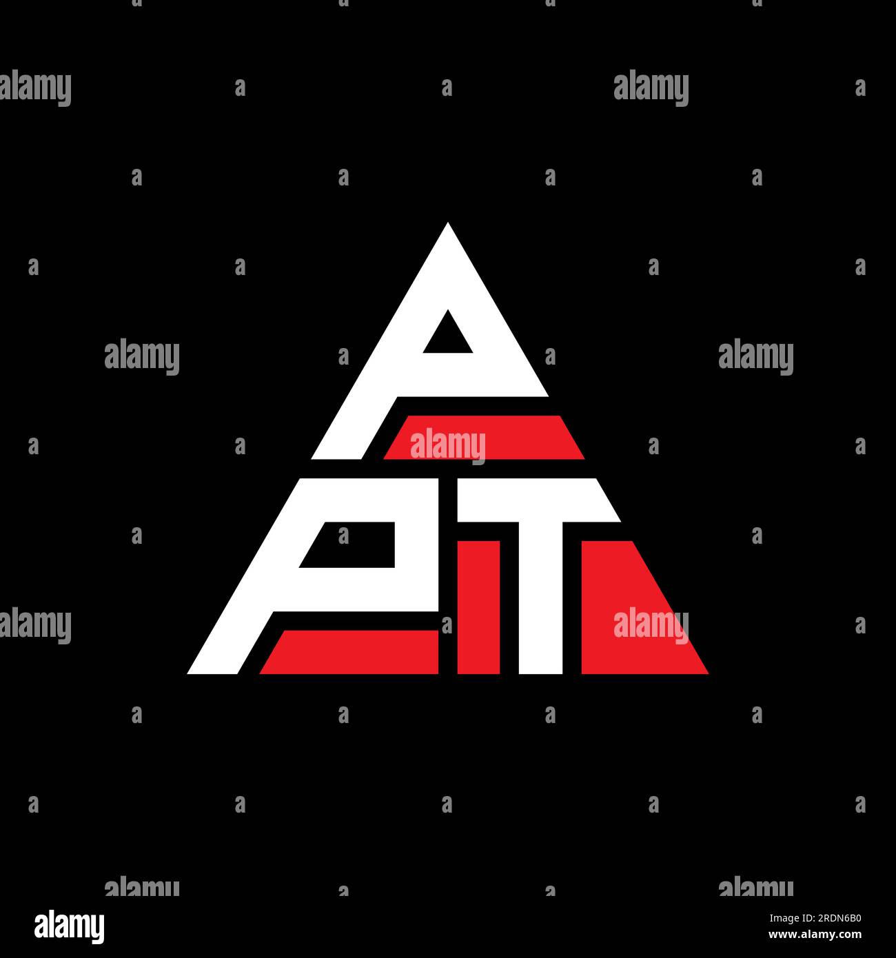 PPT-Logo mit Dreiecksbuchstaben und Dreiecksform. PPT-Monogramm mit Dreieckslogo. PPT-dreieckige Vektor-Logo-Vorlage mit roter Farbe. PPT Triangul Stock Vektor