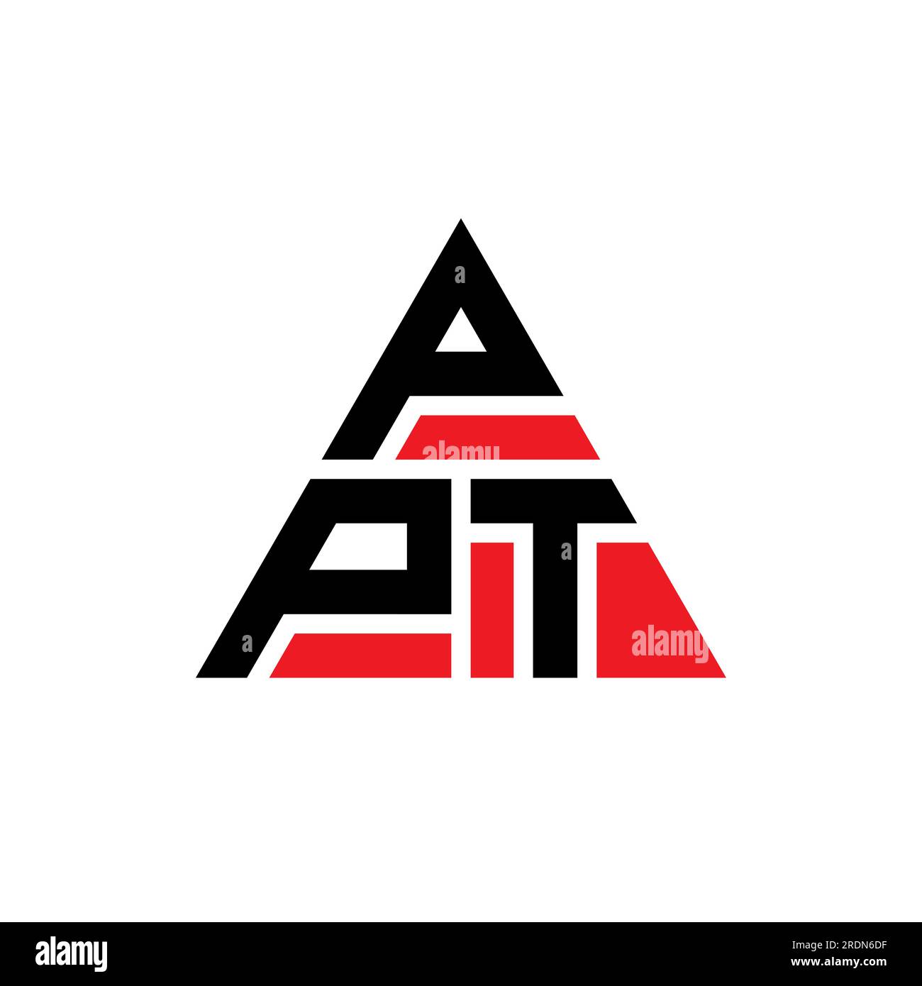 PPT-Logo mit Dreiecksbuchstaben und Dreiecksform. PPT-Monogramm mit Dreieckslogo. PPT-dreieckige Vektor-Logo-Vorlage mit roter Farbe. PPT Triangul Stock Vektor