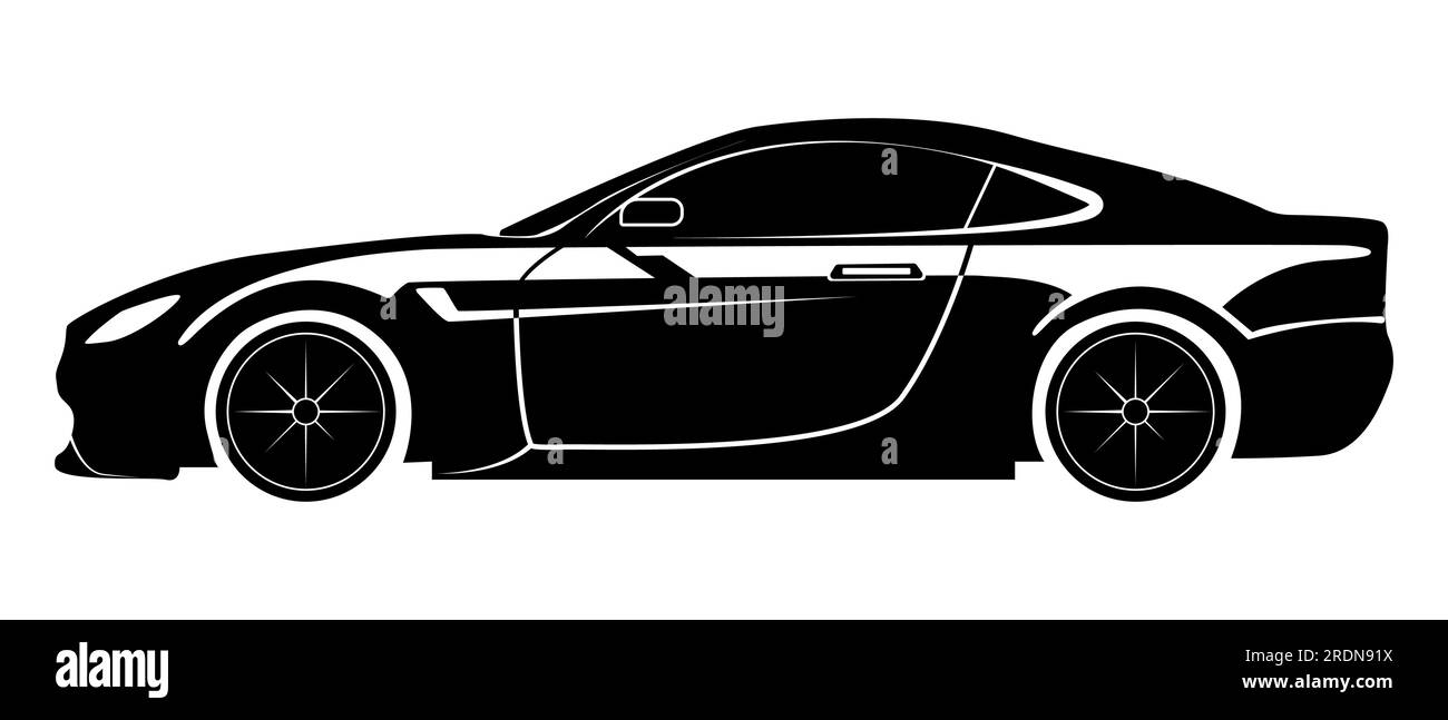 Kollektion aus Konzeptfahrzeugen, Sportwagen und Limousinen auf weißem Hintergrund. Vektordarstellung. Stock Vektor