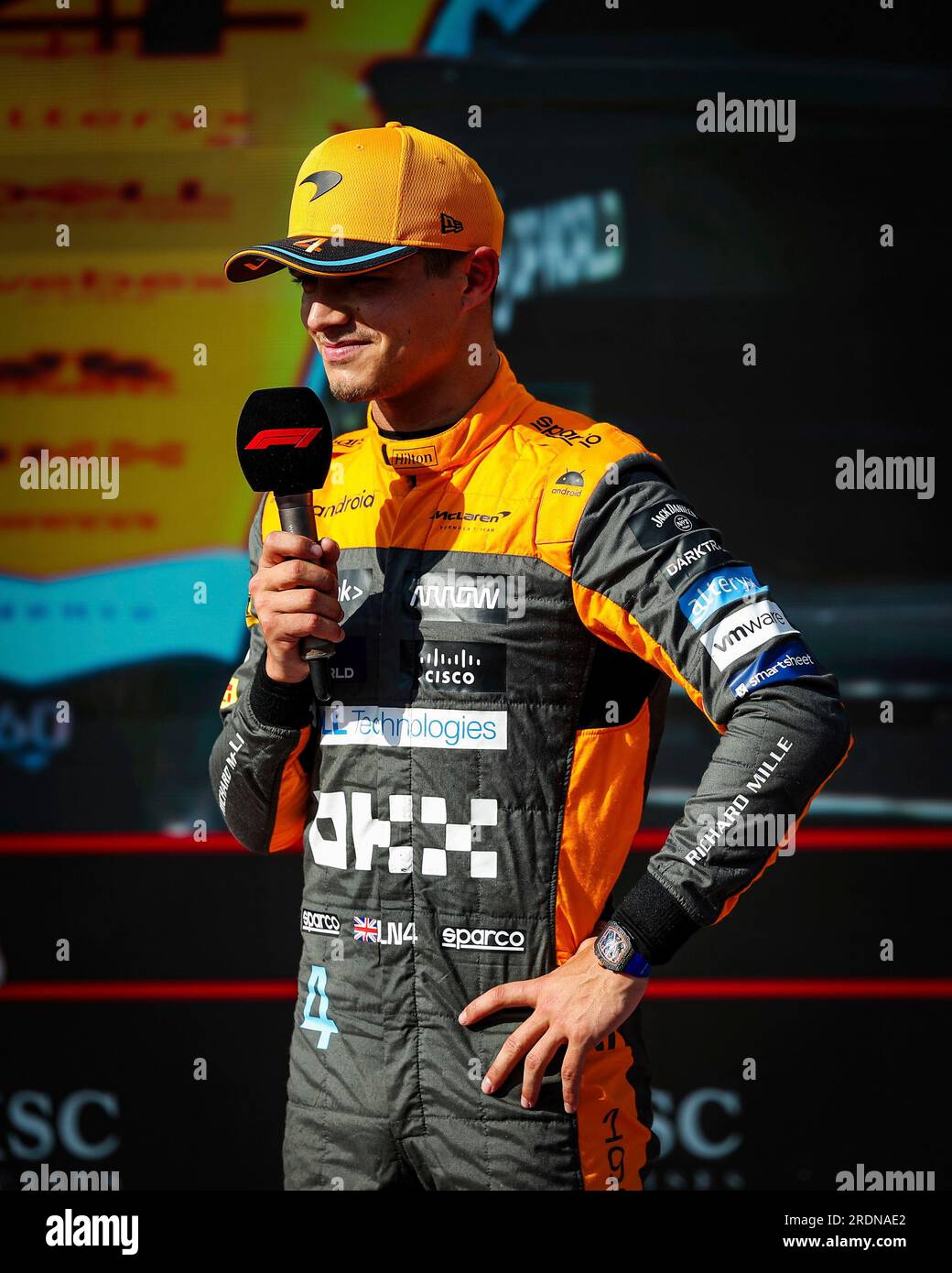 Budapest, Ungarn. 22. Juli 2023. #4 Lando Norris (GBR, McLaren F1-Team), F1 Grand Prix von Ungarn am 22. Juli 2023 in Ungarn. (Foto von HIGH TWO) dpa/Alamy Live News Stockfoto