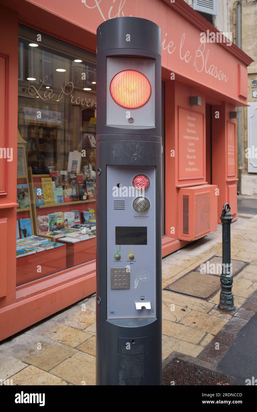 Automated Traffic Bollard Control Aix en Provence Frankreich Stockfoto