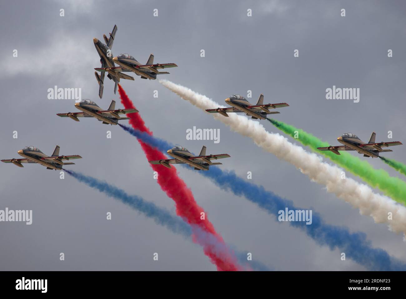 Ausstellung von Fursan Al Emarat auf der Royal International Air Tattoo 2023. Stockfoto