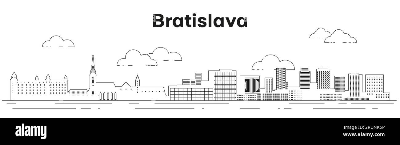 Vektordarstellung der Skyline von Bratislava Stock Vektor