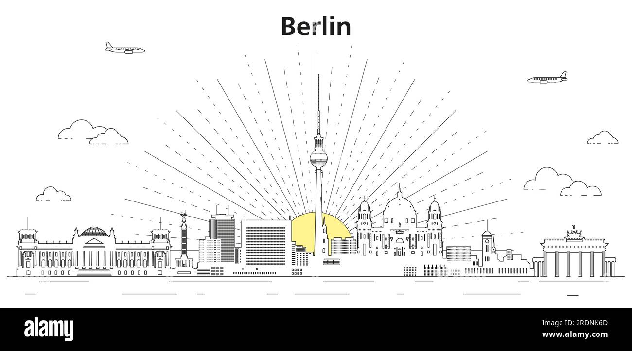 Berliner Skyline Kunstvektordarstellung Stock Vektor