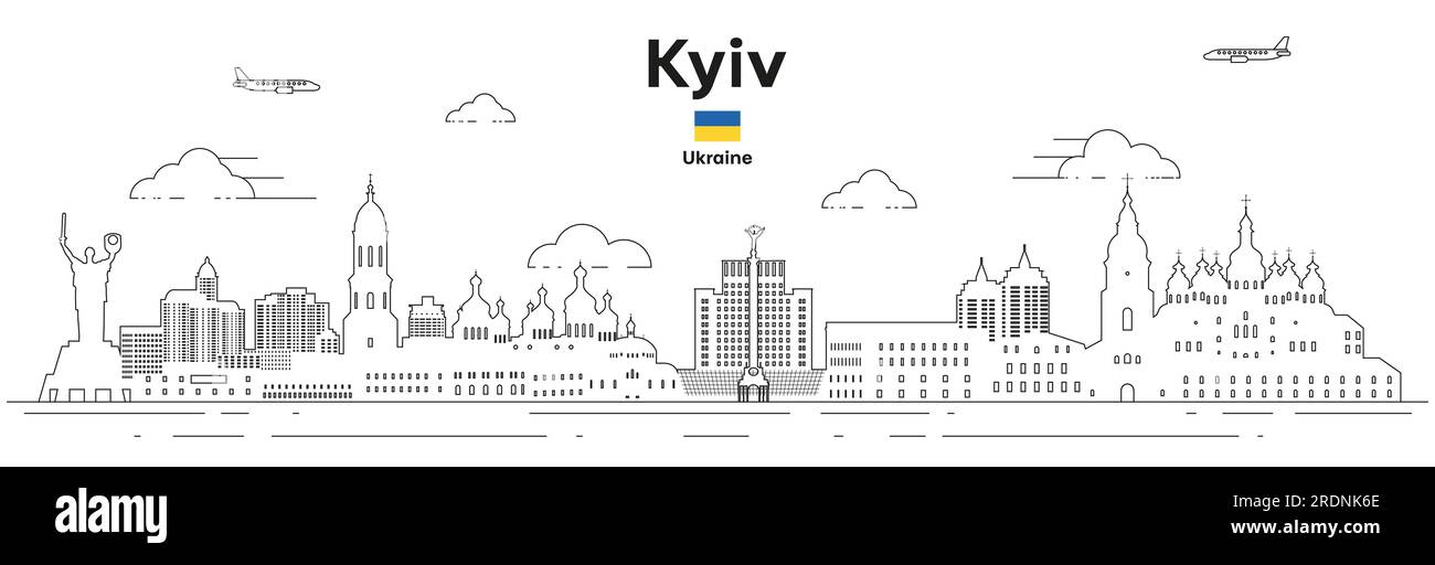 Kiew Skyline Kunstvektordarstellung Stock Vektor