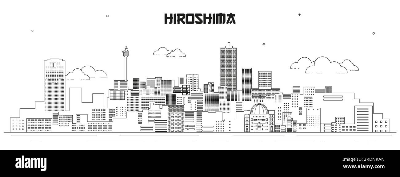 Vektordarstellung der Skyline von Hiroshima Stock Vektor
