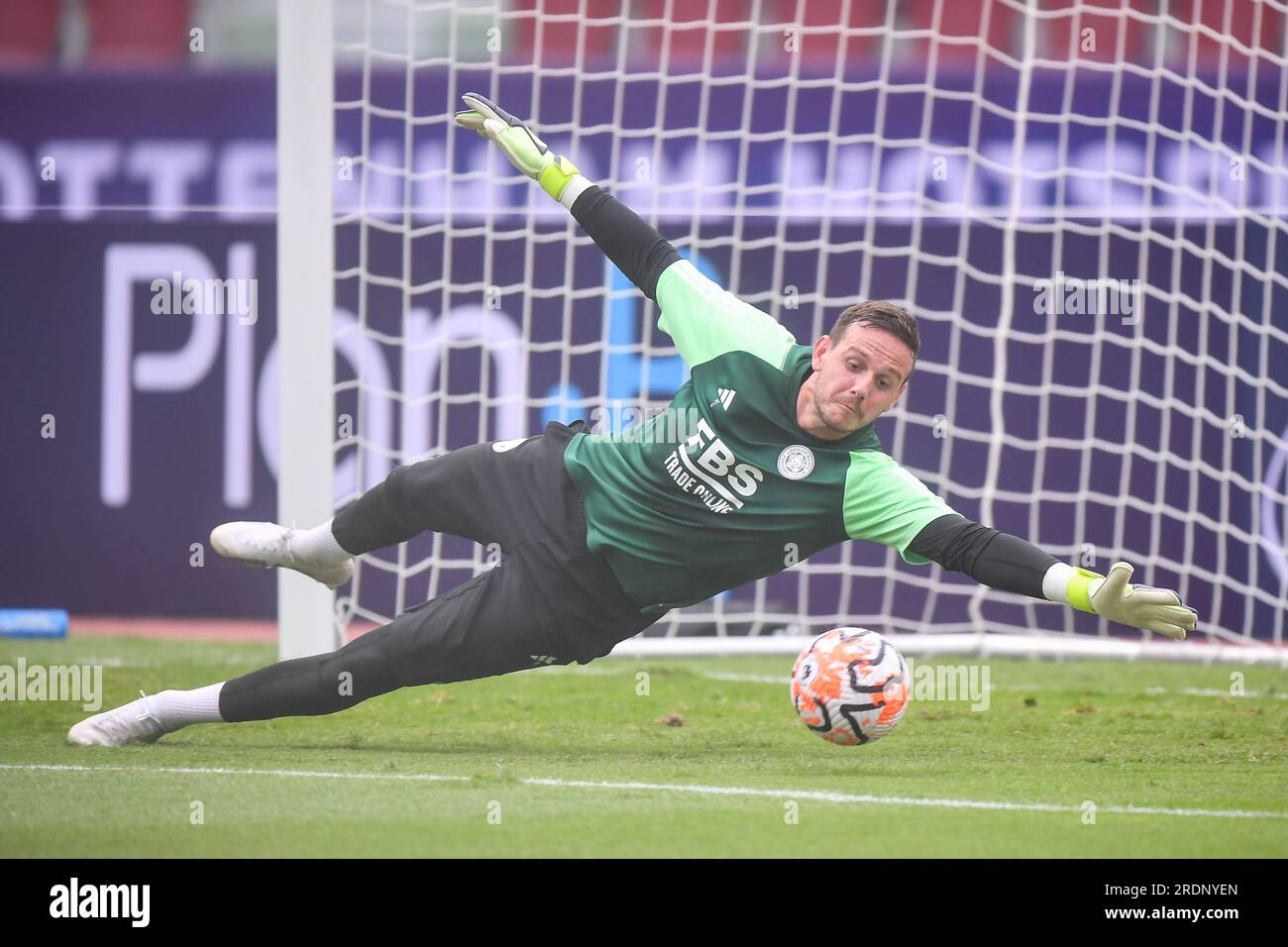 Bangkok, Thailand. 22. Juli 2023. Danny ward aus Leicester City trainiert während des Vorsaison-Spiels gegen Tottenham Hotspur im Rajamangala Stadium. (Foto: Amphol Thongmueangluang/SOPA Images/Sipa USA) Guthaben: SIPA USA/Alamy Live News Stockfoto