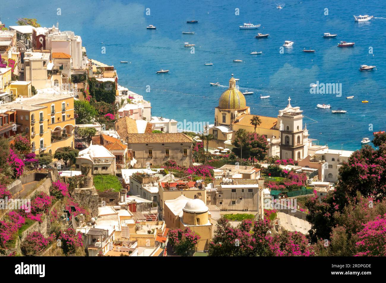 Landschaft mit Positano Stadt an der berühmten Amalfiküste, Italien Stockfoto