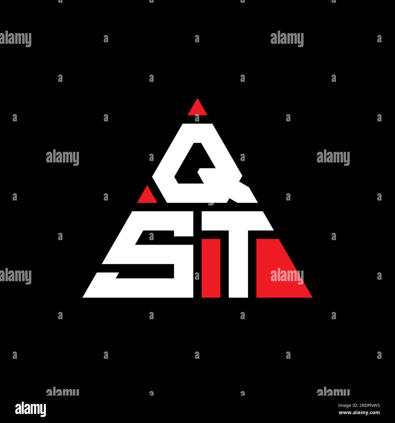 QSTLogo mit Dreiecksbuchstaben und Dreiecksform. Monogramm mit dem QST