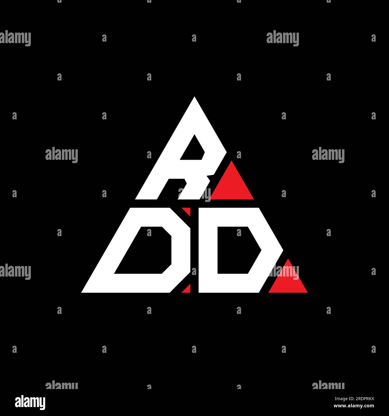 RDDLogo mit Dreiecksbuchstaben und Dreiecksform. Monogramm mit dem RDD