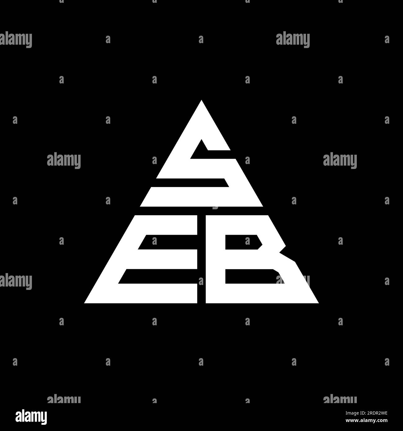SEB-Logo mit Dreiecksbuchstaben und Dreiecksform. Monogramm mit SEB-Dreieck-Logo. SEB-dreieckige Vektorvorlage mit roter Farbe. SEB Triangul Stock Vektor