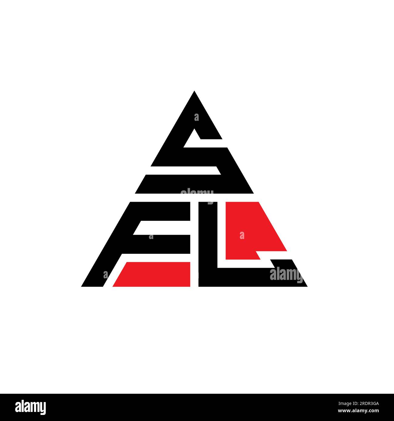 SFL-Logo mit Dreiecksbuchstaben und Dreiecksform. SFL-Dreieck-Logo-Monogramm. SFL-dreieckige Vektor-Logo-Vorlage mit roter Farbe. SFL Triangul Stock Vektor