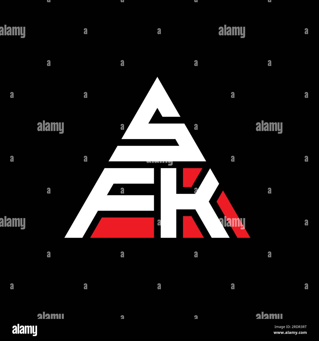SFK-Logo mit Dreiecksbuchstaben und Dreiecksform. SFK-Dreieck-Logo-Monogramm. SFK-dreieckige Vektorvorlage mit roter Farbe. SFK Triangul Stock Vektor