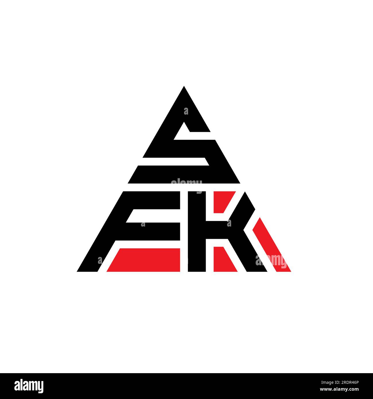 SFJ-Logo mit Dreiecksbuchstaben und Dreiecksform. Monogramm mit SFJ-Dreieck-Logo. SFJ-dreieckige Vektorvorlage mit roter Farbe. SFJ Triangul Stock Vektor