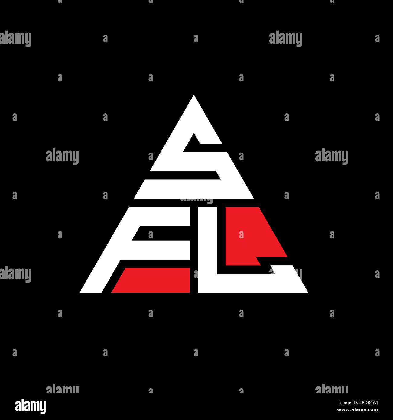 SFL-Logo mit Dreiecksbuchstaben und Dreiecksform. SFL-Dreieck-Logo-Monogramm. SFL-dreieckige Vektor-Logo-Vorlage mit roter Farbe. SFL Triangul Stock Vektor