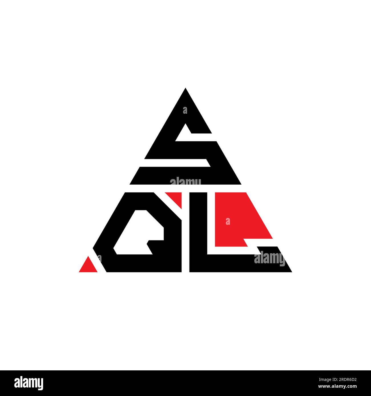 Logo mit SQL-Dreiecksbuchstaben und Dreiecksform. SQL-Dreieck-Logo-Designmonogramm. SQL-Dreieck-Vektor-Logo-Vorlage mit roter Farbe. SQL-Triangul Stock Vektor