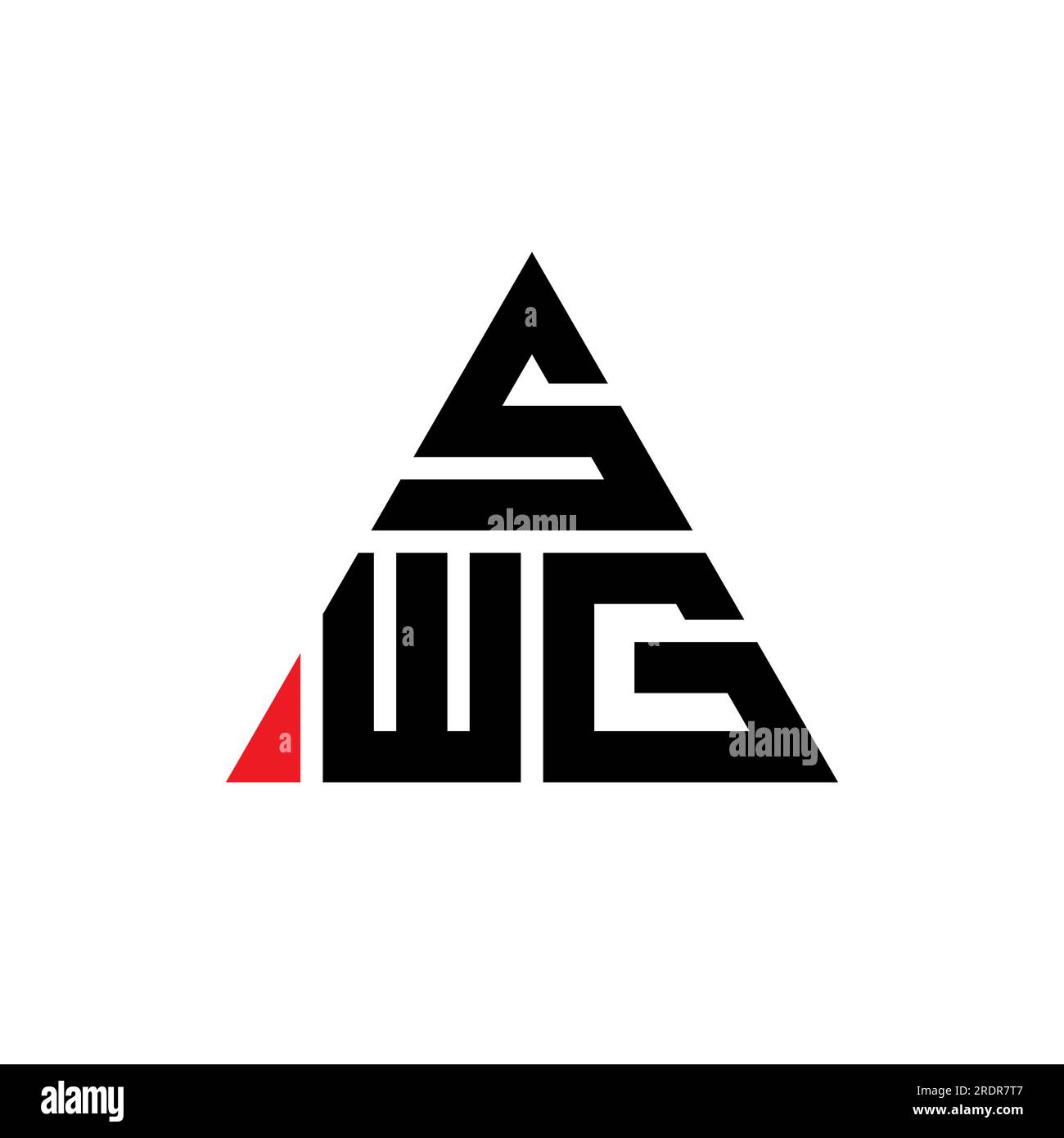 SWG-Logo mit Dreiecksbuchstaben und Dreiecksform. SWG-Dreieck-Logo-Monogramm. SWG-dreieckige Vektorvorlage mit roter Farbe. SWG-Triangul Stock Vektor
