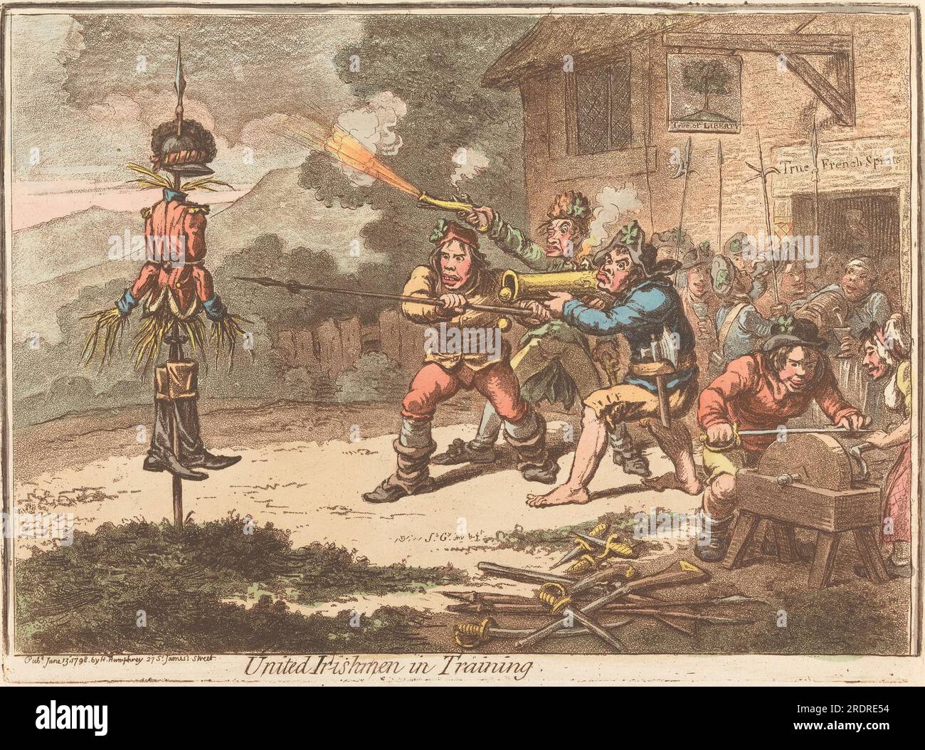 United Irishmen in Training 1798 von James Gillray Stockfoto