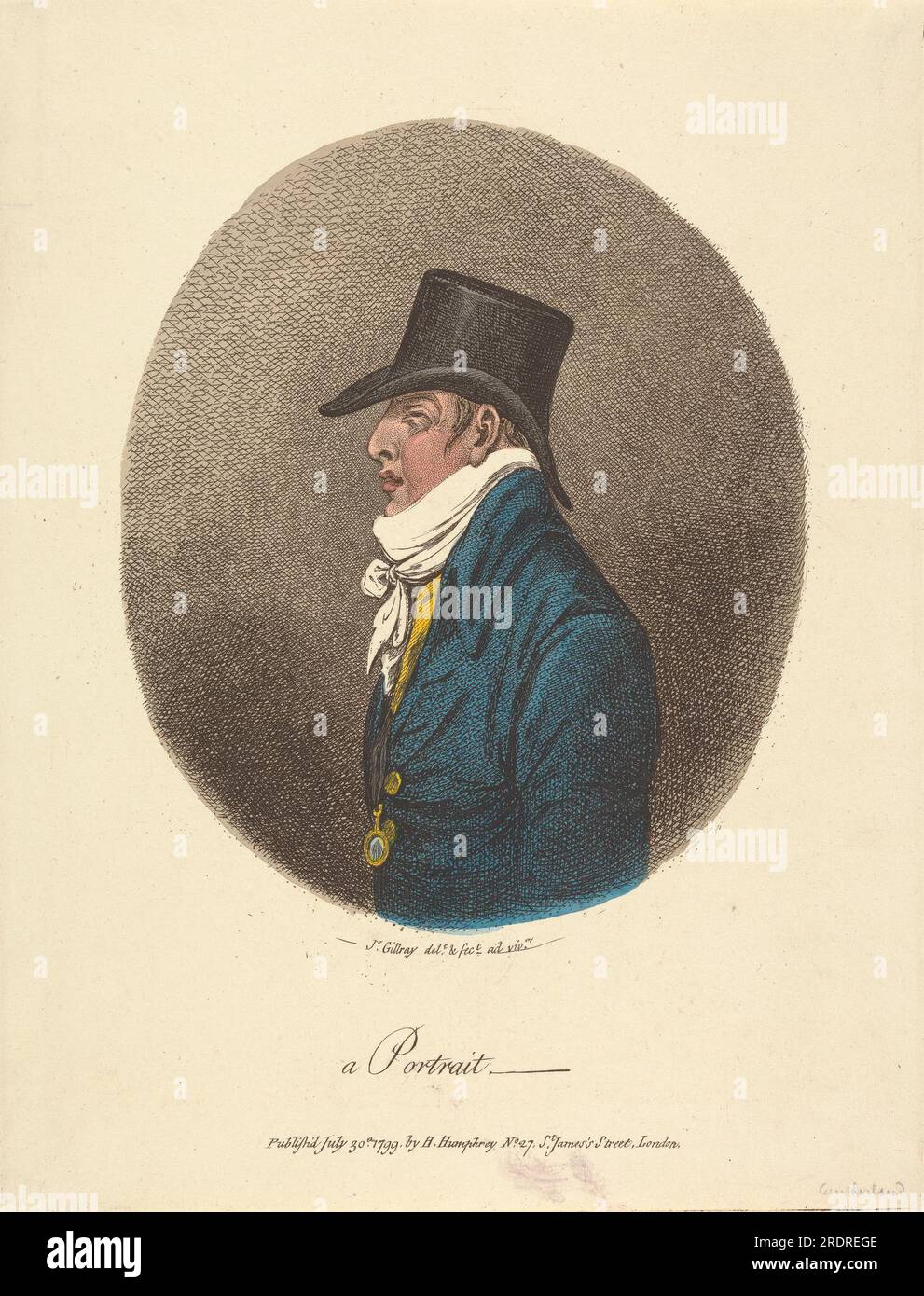 Ein Porträt... 1799 von James Gillray Stockfoto