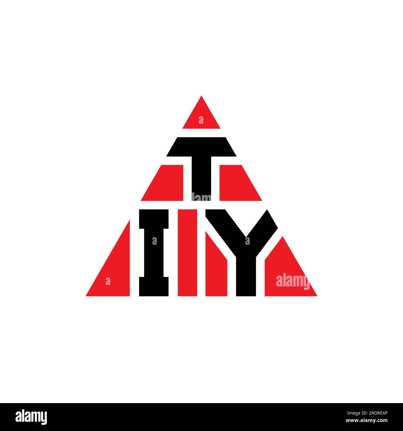 LOGO mit DREIECKSBUCHSTABEN IN DREIECKSFORM. Monogramm MIT TIY-Dreieck-Logo. TIY-Dreieck-Vektorvorlage mit roter Farbe. TIY Triangul Stock Vektor