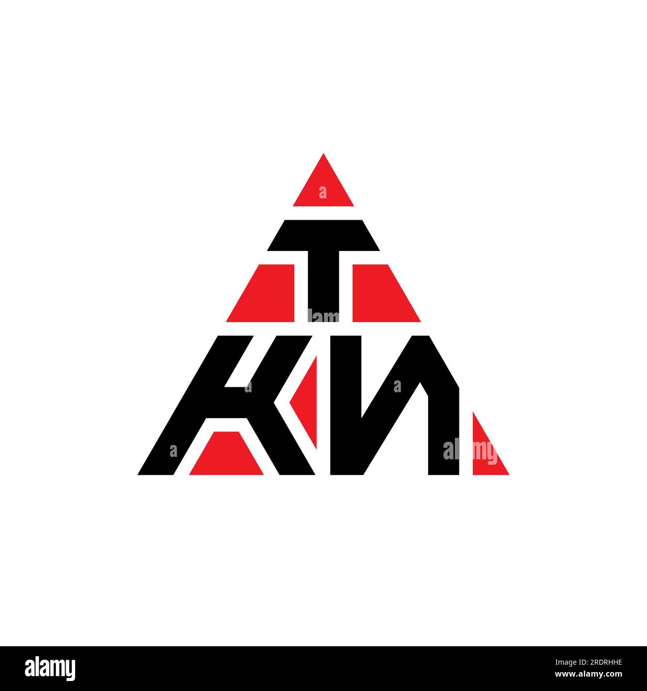 Dreieckiges TKNLogo mit Dreiecksmuster. Monogramm mit TKNDreieckLogo