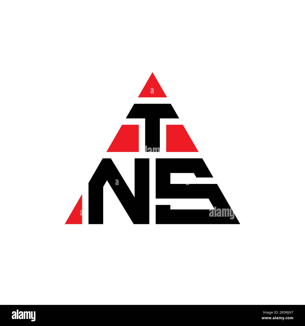 TNS-Logo mit dreieckigem Buchstaben in Dreiecksform. Monogramm mit TNS ...