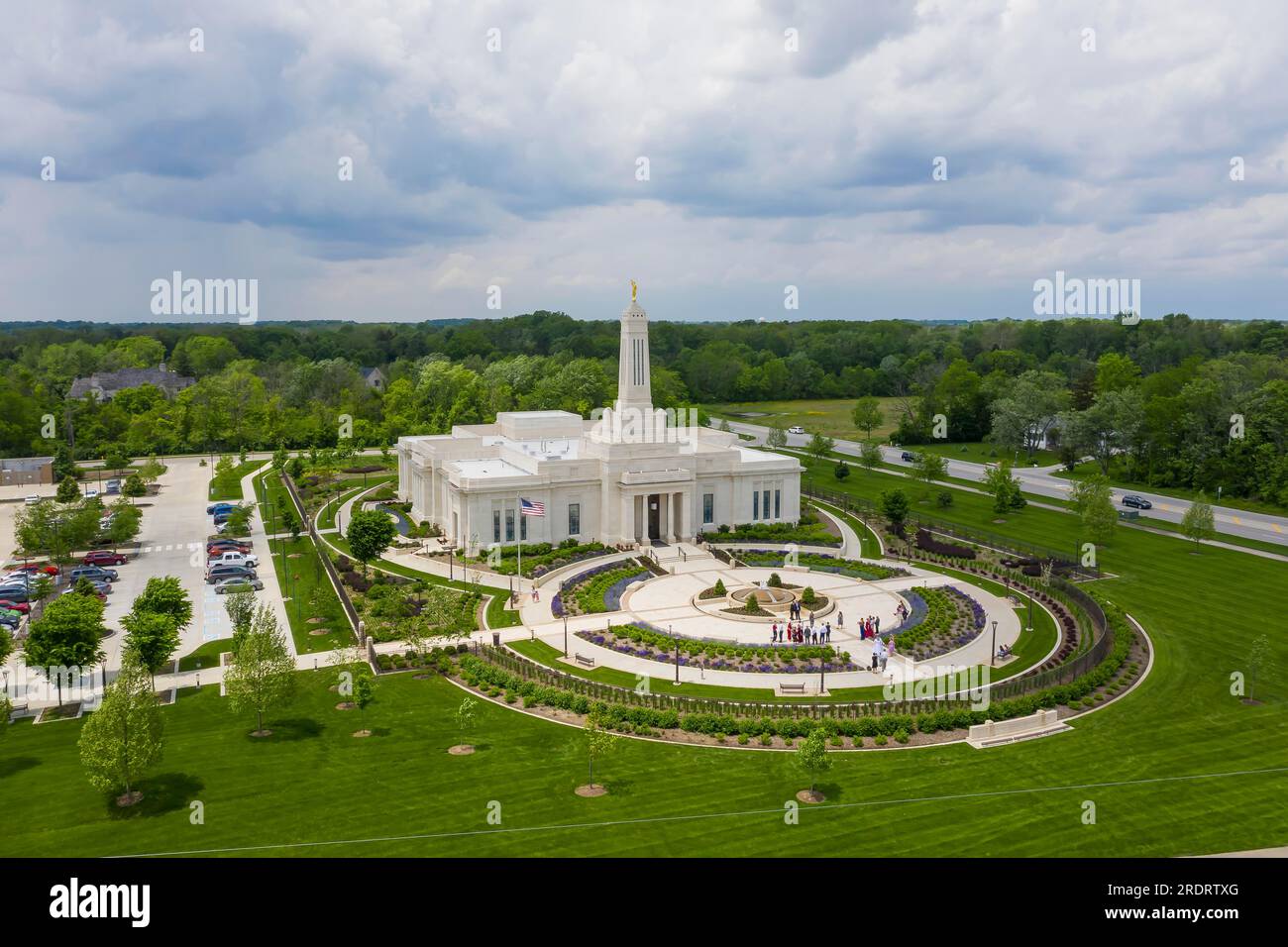 Der Indianapolis Indiana Tempel ist ein Tempel der Kirche Jesu Christi der Heiligen der letzten Tage (LDS Kirche) in der südwestlichen Ecke des Westens Stockfoto