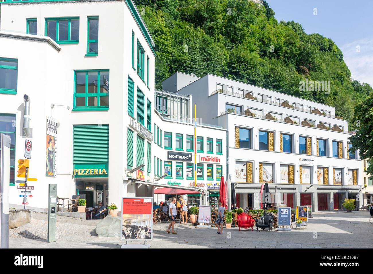 Stadtzentrum von Vaduz, Städtle, Vaduz, Fürstentum Liechtenstein Stockfoto