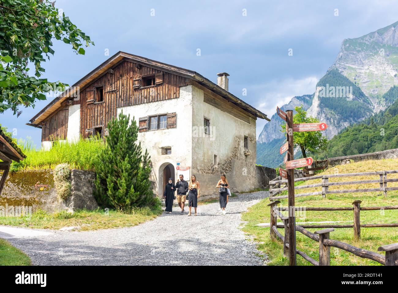 Heidihaus in Heidiland (Kinderbuch), Bündner Herrschaft, Kanton Graubünden, Schweiz Stockfoto