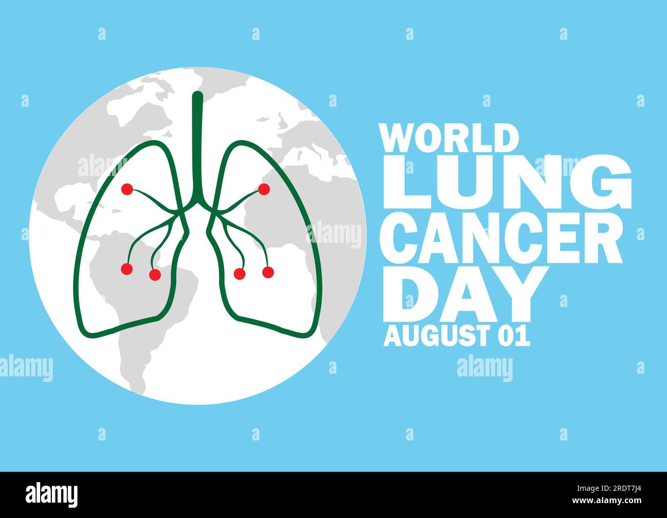 Illustration Des World Lung Cancer Day Vector Template Design. August 01. Geeignet für Grußkarten, Poster und Banner Stock Vektor