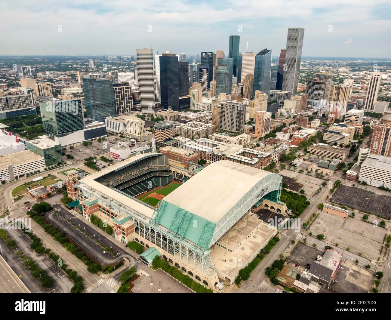 Minute Maid Park ist ein Baseballstadion im Stadtzentrum von Houston, Texas, das Heimstadion der Houston Astros of Major League Baseball (MLB) Stockfoto