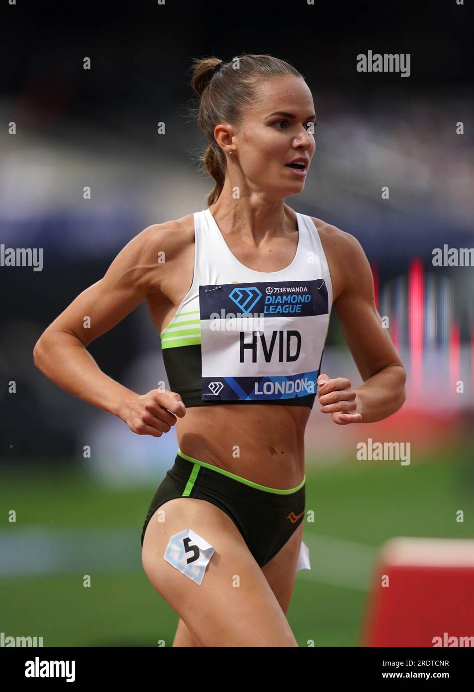 Juliane Hvid von Dänemark in der Frauen-Steeplechase 3000m während des London Athletics Meets im London Stadium. Foto: Sonntag, 23. Juli 2023. Stockfoto
