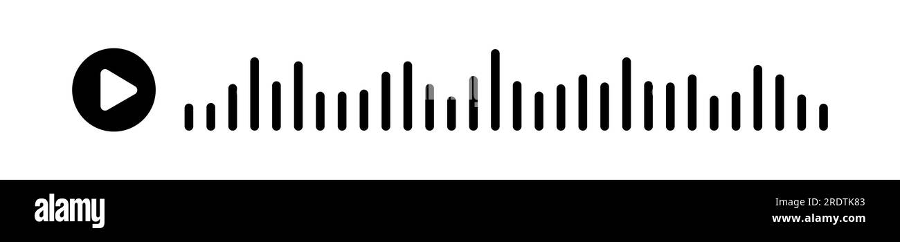 Schwarze Schallwellen des Equalizers, isoliert auf einem isolierten weißen Hintergrund. Vektor-Clipart-Darstellung Stock Vektor