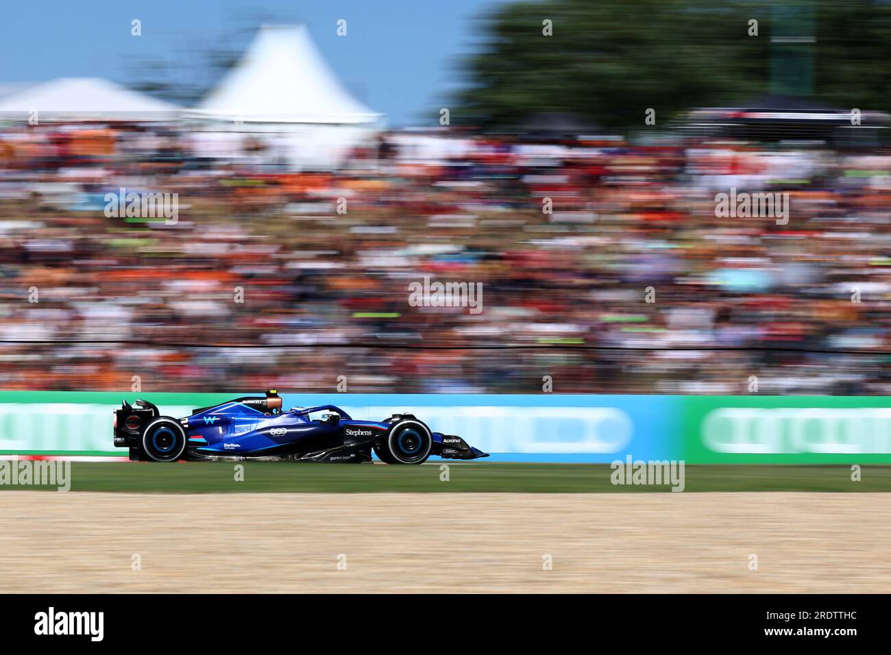 Mogyorod, Ungarn. 23. Juli 2023. Logan Sargeant of Williams Racing auf der Rennstrecke während des Großen Preises von Ungarn F1 bei Hungaroring am 23. Juli 2023 Mogyorod, Ungarn. Kredit: Marco Canoniero/Alamy Live News Stockfoto
