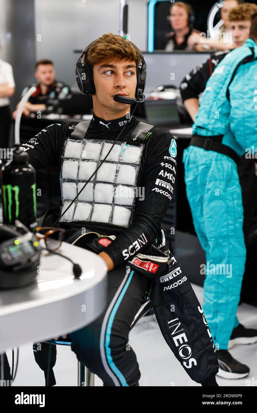 Budapest, Ungarn. 23. Juli 2023. #63 George Russell (GBR, Mercedes-AMG Petronas F1 Team), F1 Grand Prix von Ungarn auf der Hungaroring am 23. Juli 2023 in Budapest, Ungarn. (Foto von HIGH TWO) dpa/Alamy Live News Stockfoto