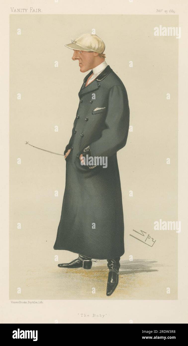 Vanity Fair: Jockeys; "The Baby", Mr. Arthur Coventry, 23. Februar 1884 1884 von Leslie ward Stockfoto