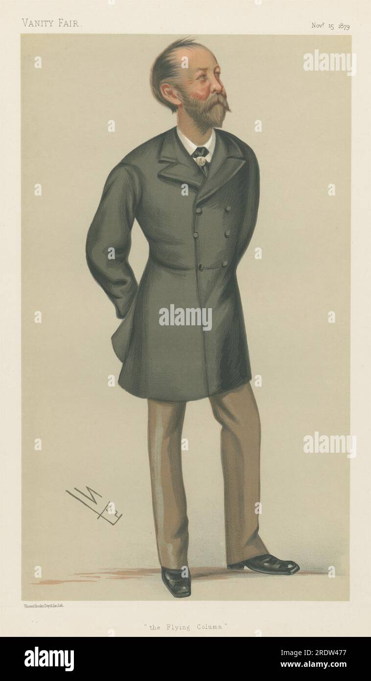 Vanity Fair: Militär und Marine; "The Flying Column", Brigadegeneral Sir Evelyn Wood, 15. November 1879 1879 von Leslie ward Stockfoto