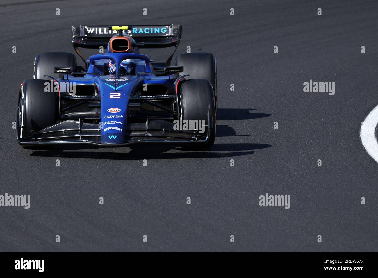 Mogyorod, Ungarn. 23. Juli 2023. Logan Sargeant of Williams Racing auf der Rennstrecke während des Großen Preises von Ungarn F1 bei Hungaroring am 23. Juli 2023 Mogyorod, Ungarn. Kredit: Marco Canoniero/Alamy Live News Stockfoto