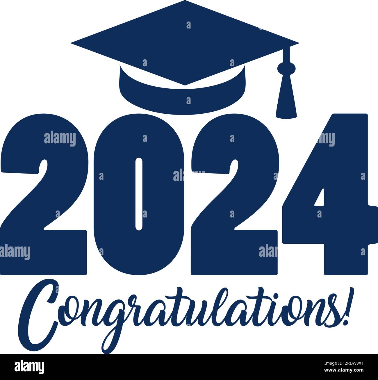 Congratulations Class of 2024 Blue Graphic Stock Vektor
