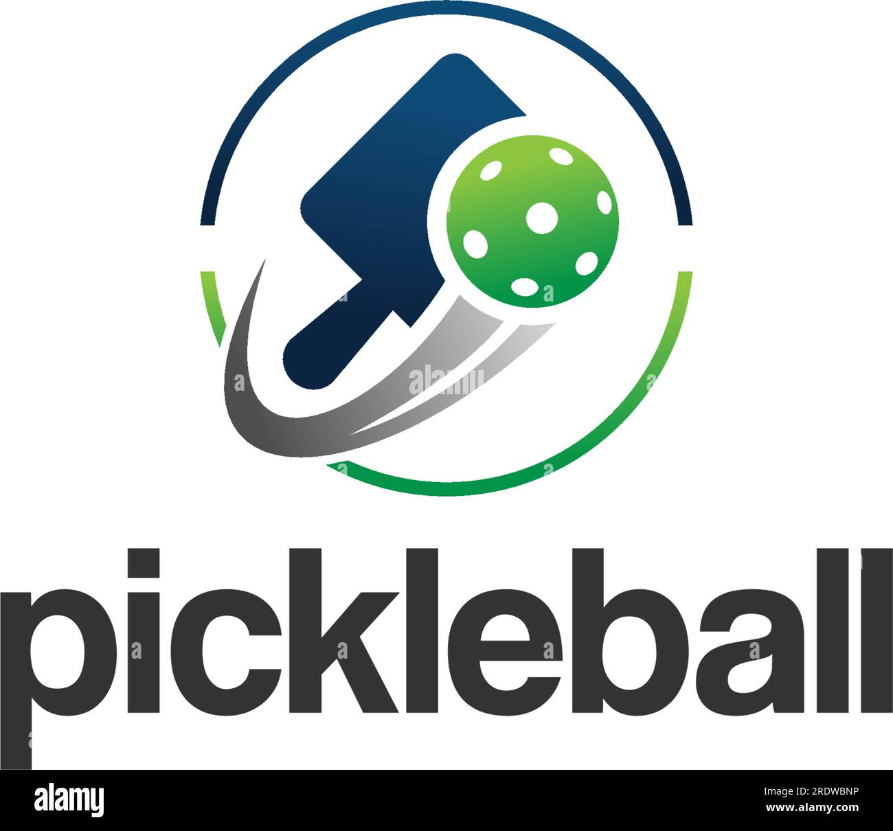Modernes farbenfrohes Pickleball Racket Logo Stock Vektor