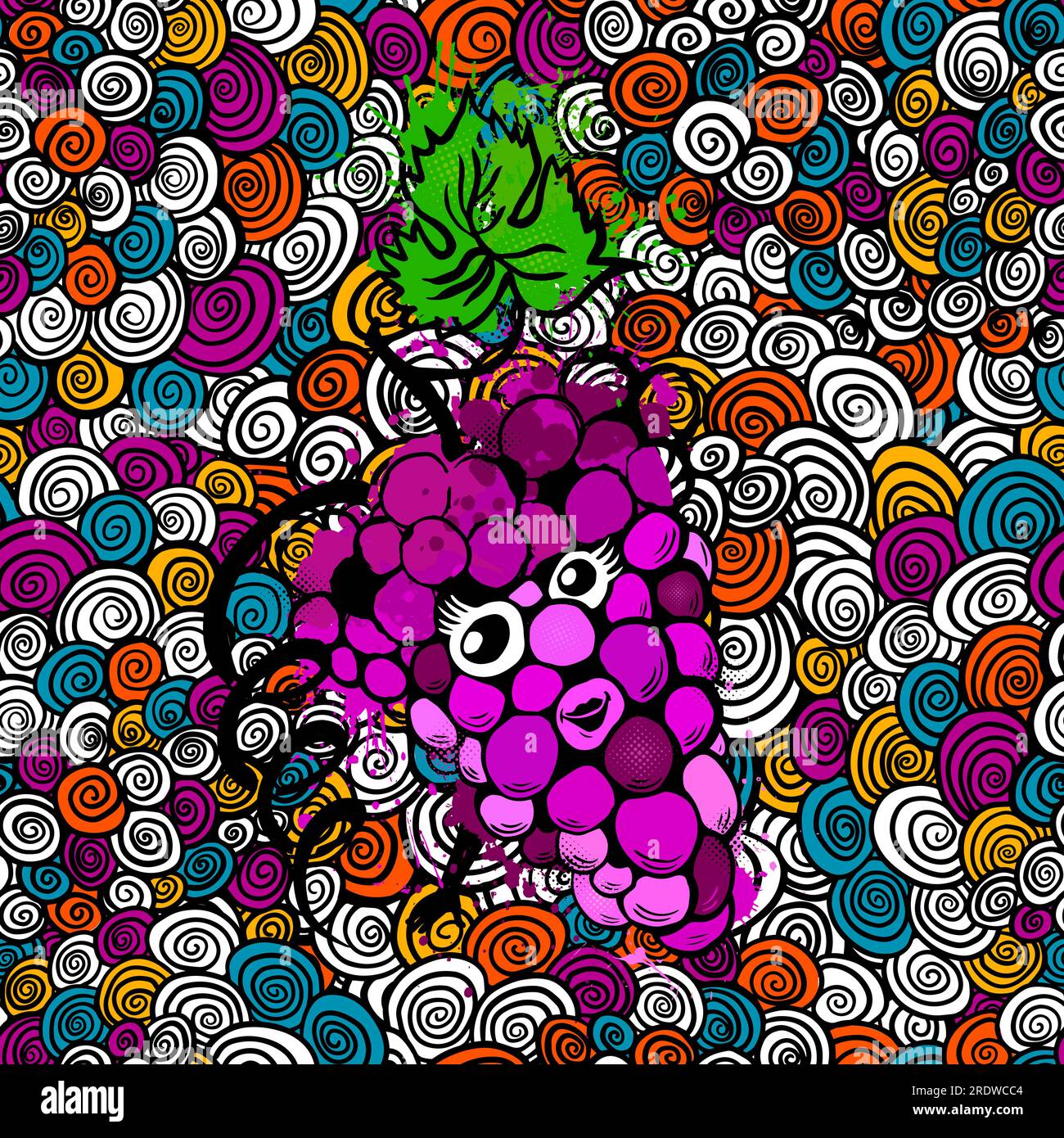 Trauben mit nahtlosen Mustern. Vektordarstellung Stock Vektor