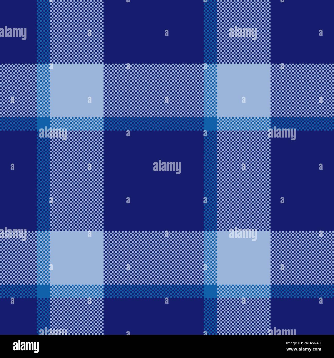 Textil mit Mustern aus Vektorstruktur nahtlos mit Schottenmuster auf dem Hintergrund in Mitternachtsblau und hellen Farben. Stock Vektor