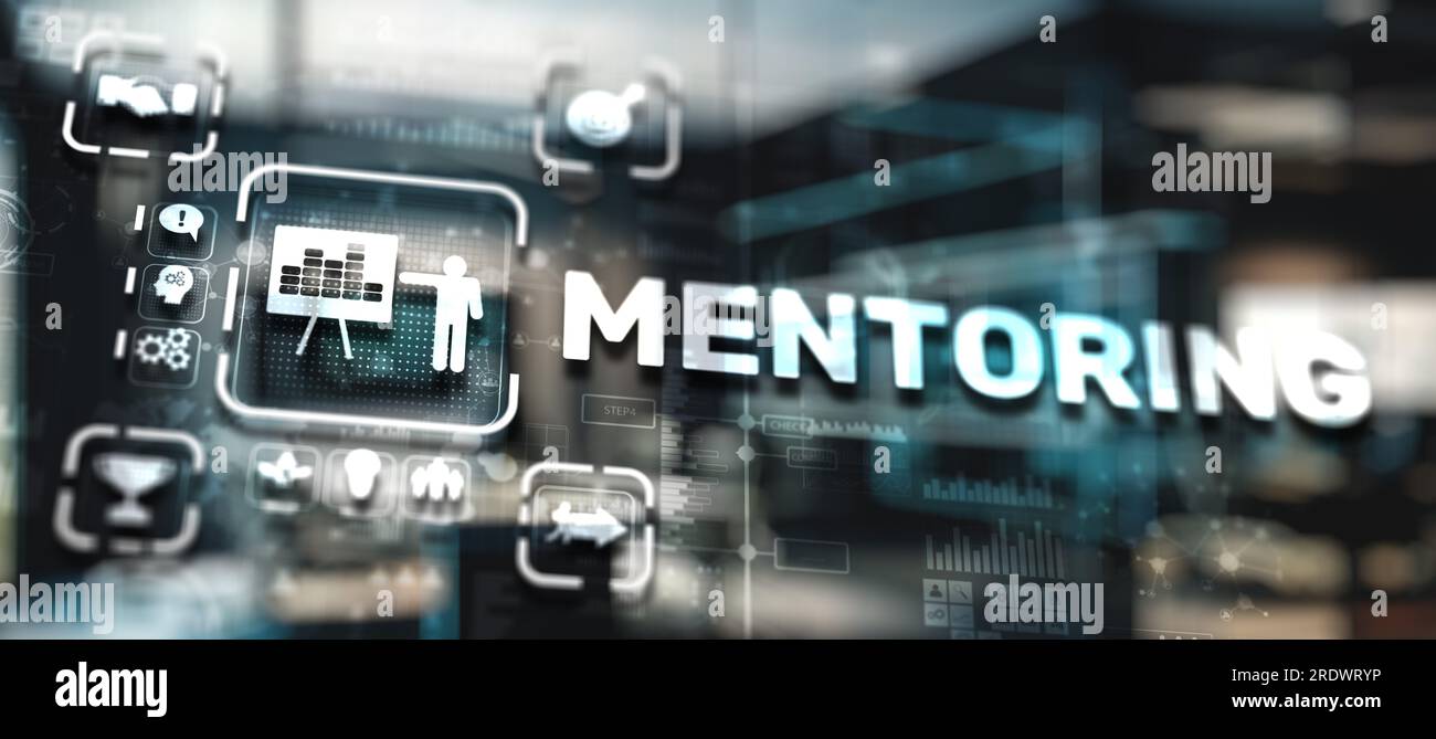 Mentoring-Konzept. Strategische Partnerschaft mit Business Finance. Stockfoto
