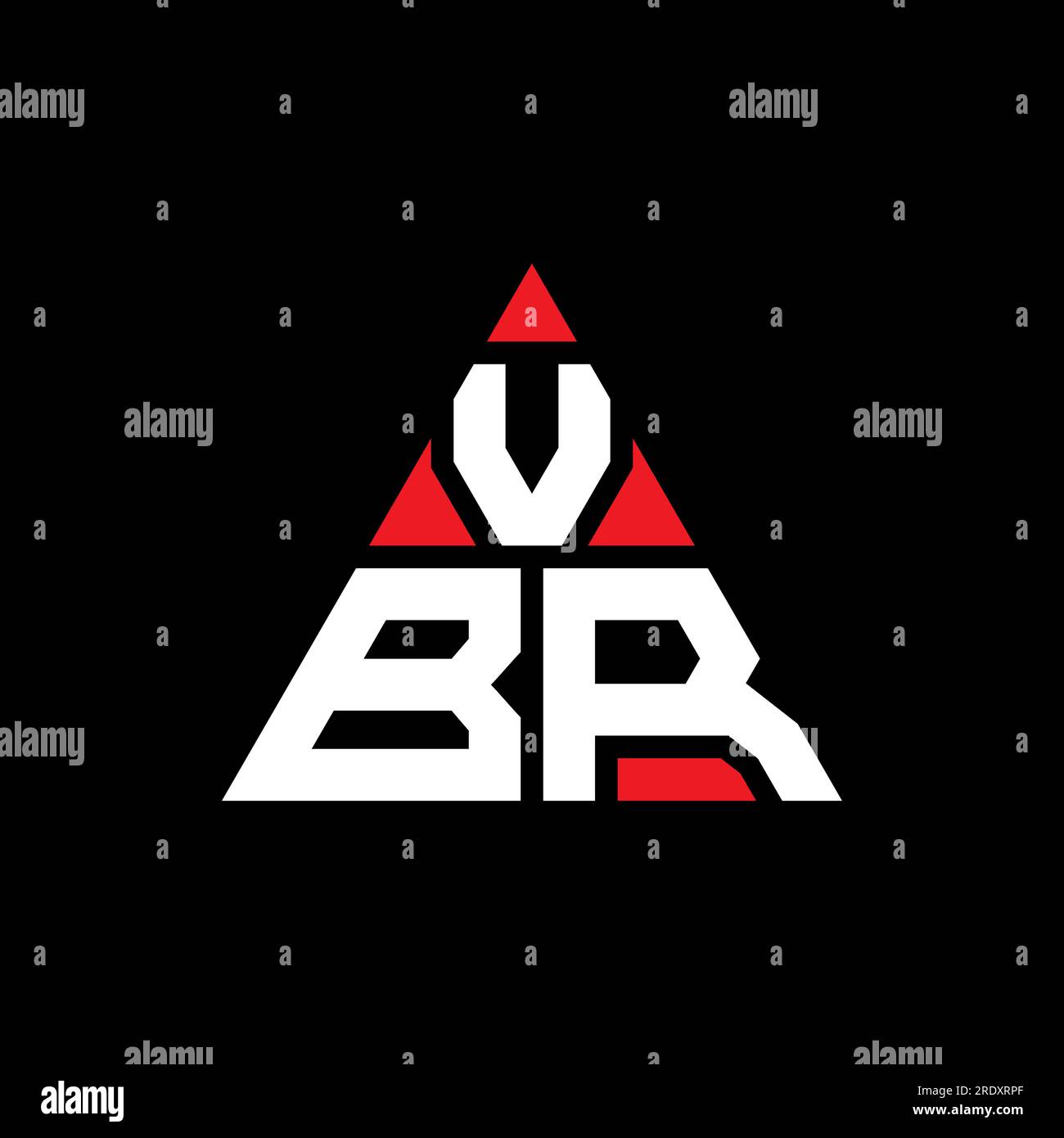 VBR-Logo mit Dreiecksbuchstaben und Dreiecksform. Monogramm mit VBR-Dreieck-Logo. VBR-Dreieck-Vektor-Logo-Vorlage mit roter Farbe. VBR Triangul Stock Vektor