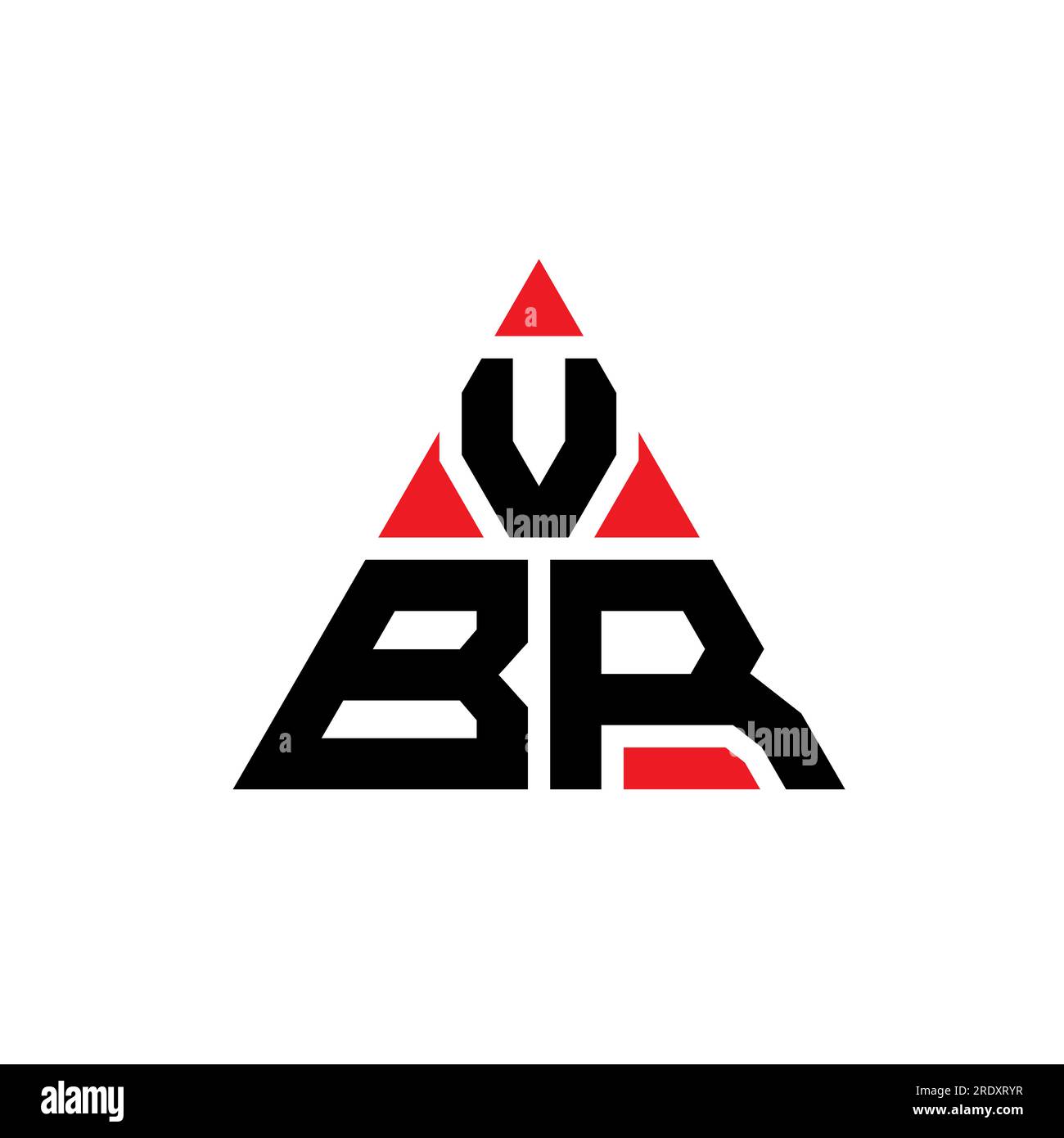 VBR-Logo mit Dreiecksbuchstaben und Dreiecksform. Monogramm mit VBR-Dreieck-Logo. VBR-Dreieck-Vektor-Logo-Vorlage mit roter Farbe. VBR Triangul Stock Vektor