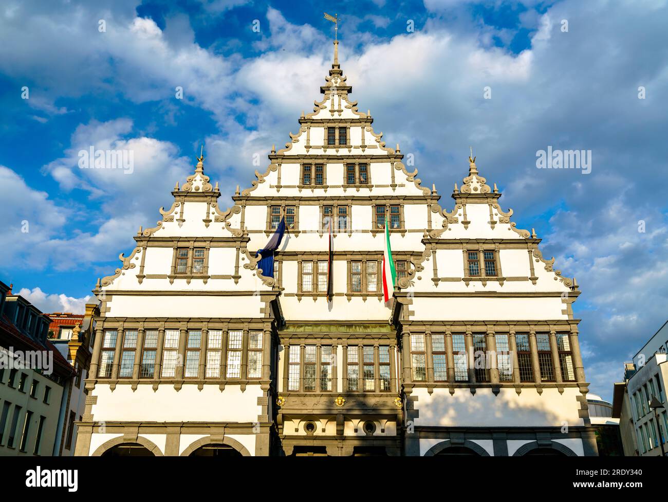 Historisches Rathaus von Paderborn in Nordrhein-Westfalen Stockfoto