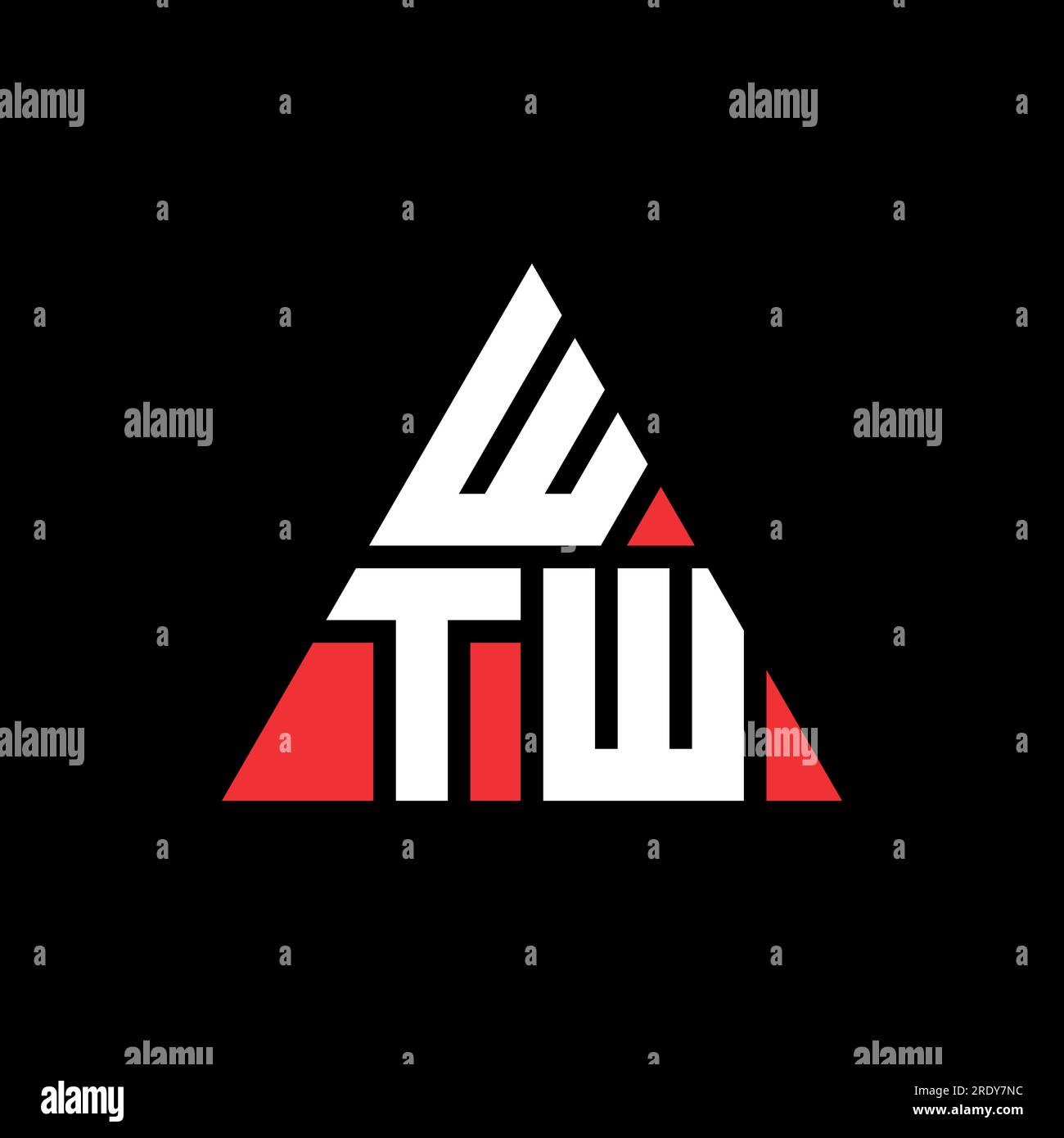 WTW-Logo mit Dreiecksbuchstaben und Dreiecksform. WTW-Dreieck-Logo-Monogramm. WTW-dreieckige Vektorvorlage mit roter Farbe. WTW Triangul Stock Vektor