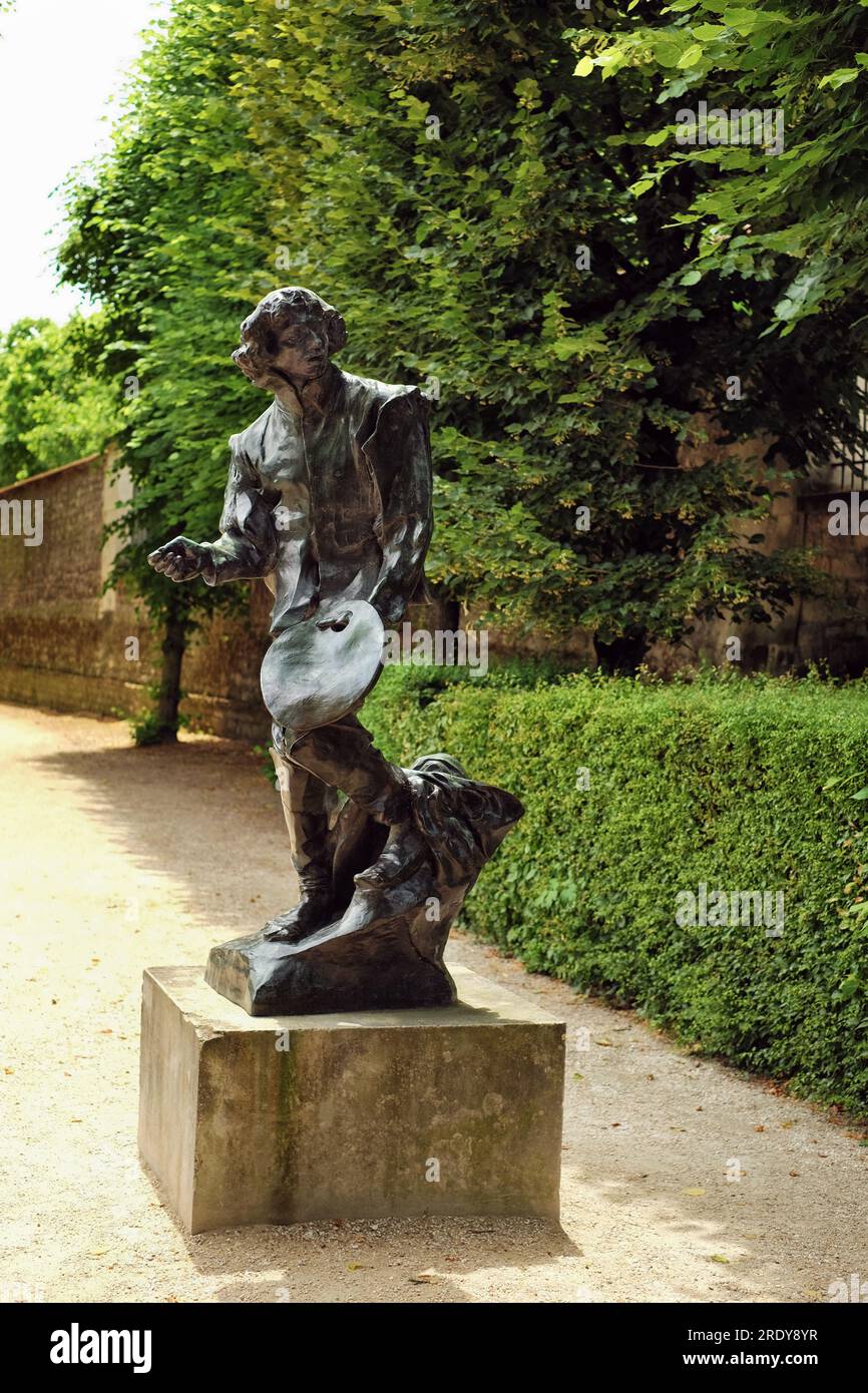 Claude Gellée nannte sich Le Lorrain Bronzeskulptur von Rodin im Garten des Musée Rodin Stockfoto
