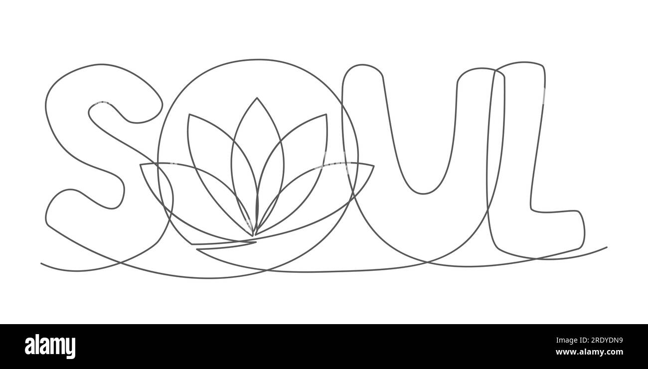 Soul eine Linie isoliert auf weißem Hintergrund Stock Vektor