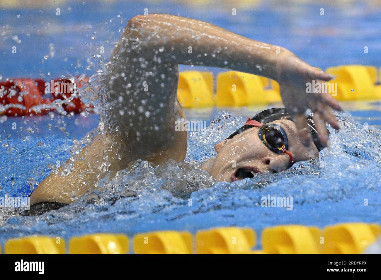 Fukuoka, Japan. 24. Juli 2023. Alisee Pisane wurde am Montag, den 24. Juli 2023, bei den Freestyle Women bei den World Aquatics Championships in Fukuoka, Japan, 1500m beim Schwimmen fotografiert. BELGA FOTO NIKOLA KRSTIC Credit: Belga News Agency/Alamy Live News Stockfoto